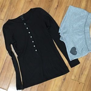 Victorias Secret Pink heart shorts and shirt top black